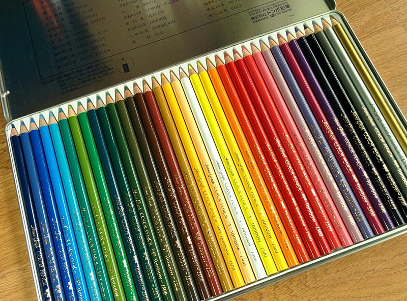 Tombow色鉛筆12色、24色、36色のセット内容 | アトリエ アプリん