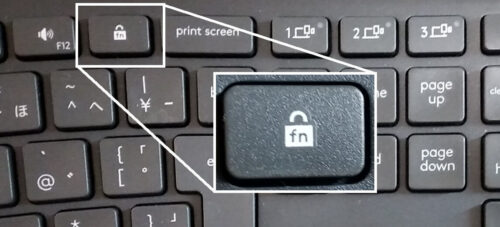 ロジクールERGO K860のファンクションキーを単独で使うには「fnロック」を押す