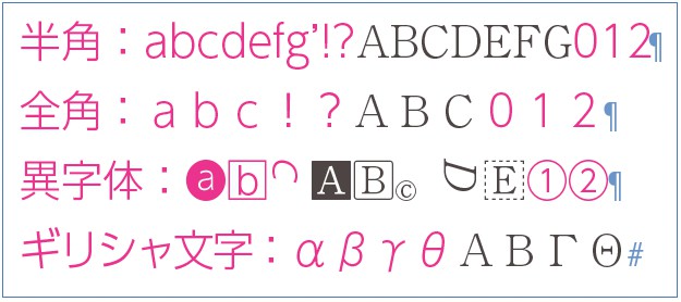 InDesignの正規表現検索で「\U」の検索結果で、大文字以外の文字がマッチしている例