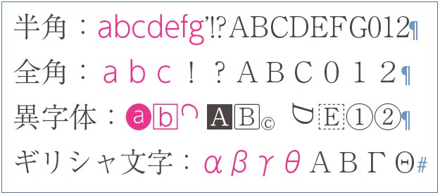 InDesignの正規表現検索で「\l」の検索結果で、任意の小文字がマッチしている例