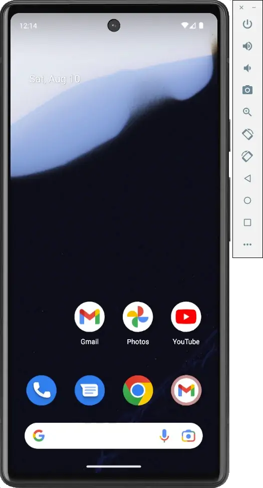 Androidエミュレーター「Google Pixel 6a」の画面